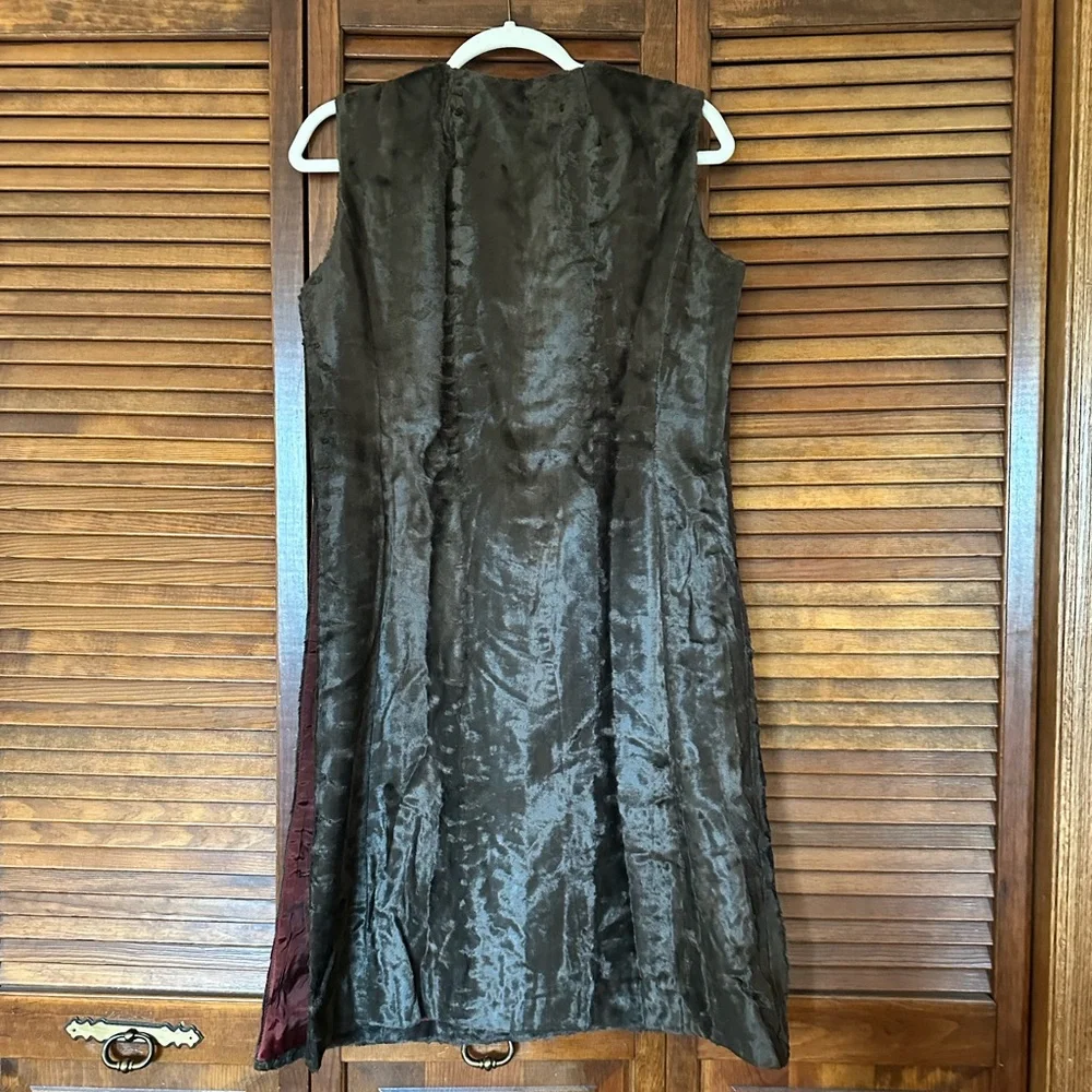 1960s vintage It’s Majestic mod brown faux fur velvet dress in size large.